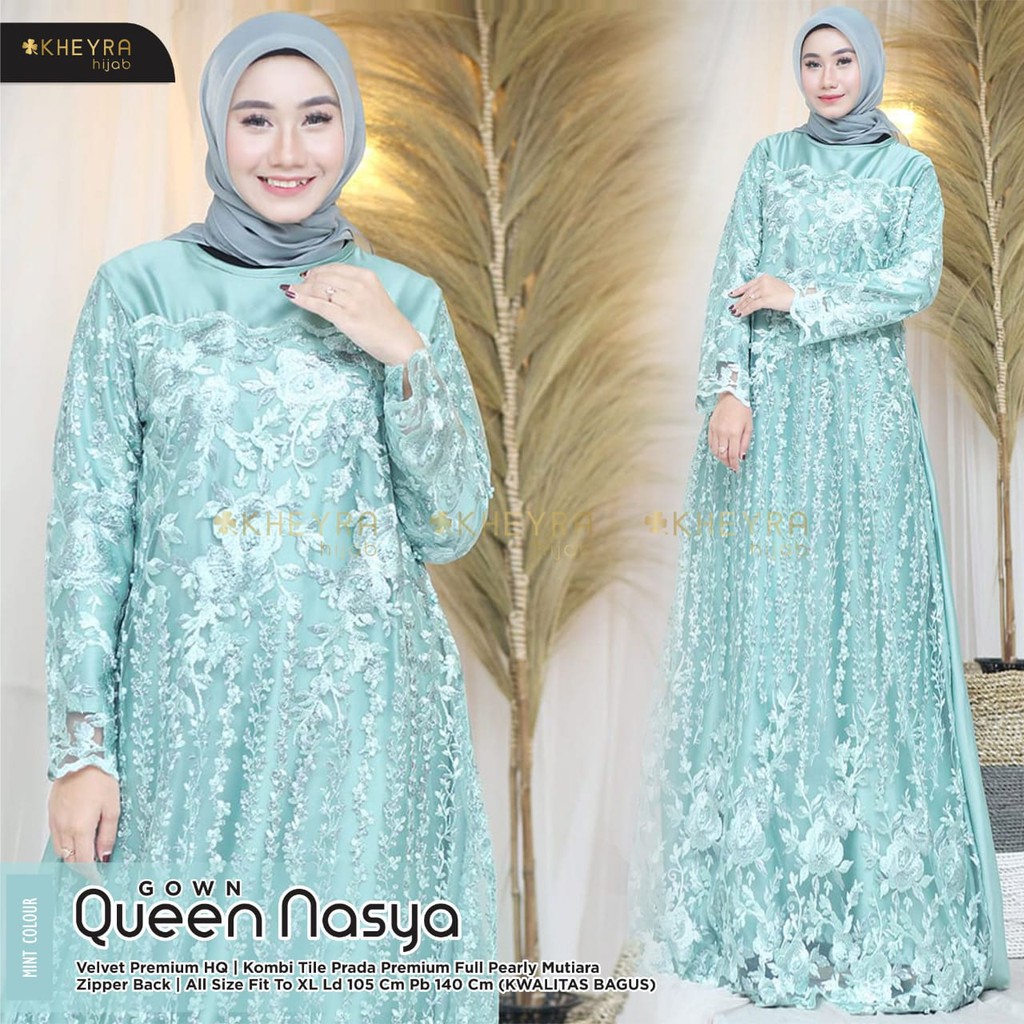 Nasya Gown Dress Velvet Premium mix Tile