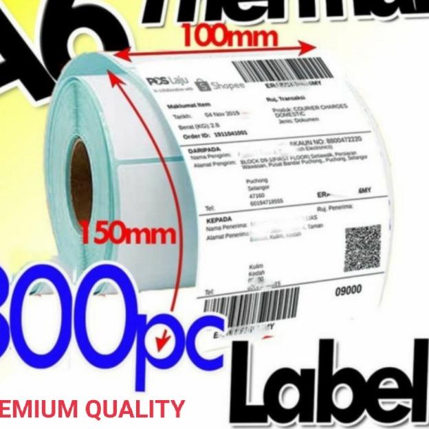 

☑ LABEL BARE 100 X 150 KERTAS STICKER THERMAL 100x150 mm (300 pcs) ➢