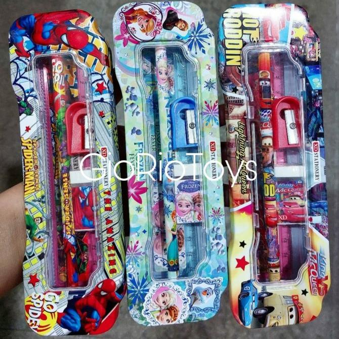 

Kotak Pensil Kaleng Set - Stationery Set Alat Tulis Sekolah Karakter