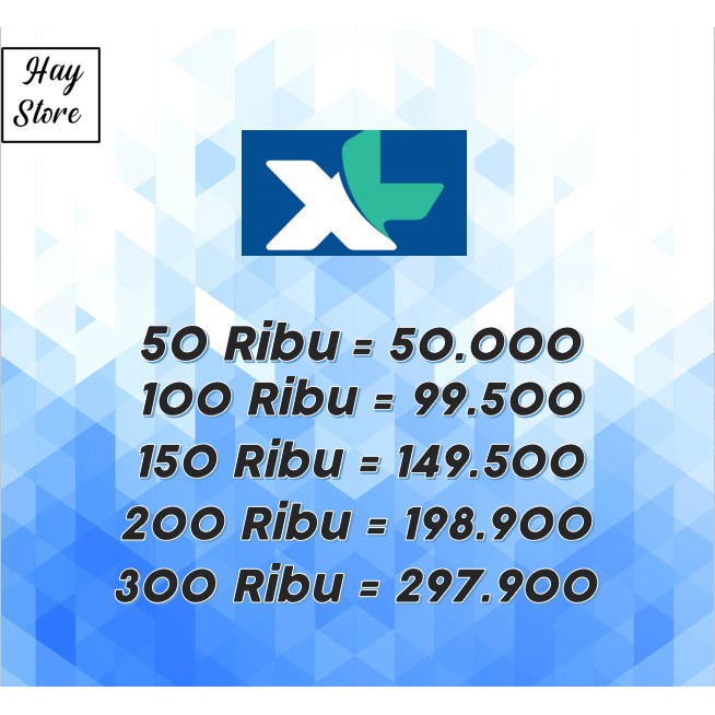 Murah Pulsa XL AXIATA Regular 50 - 300 +Masa Aktif 50 100 150 200 300