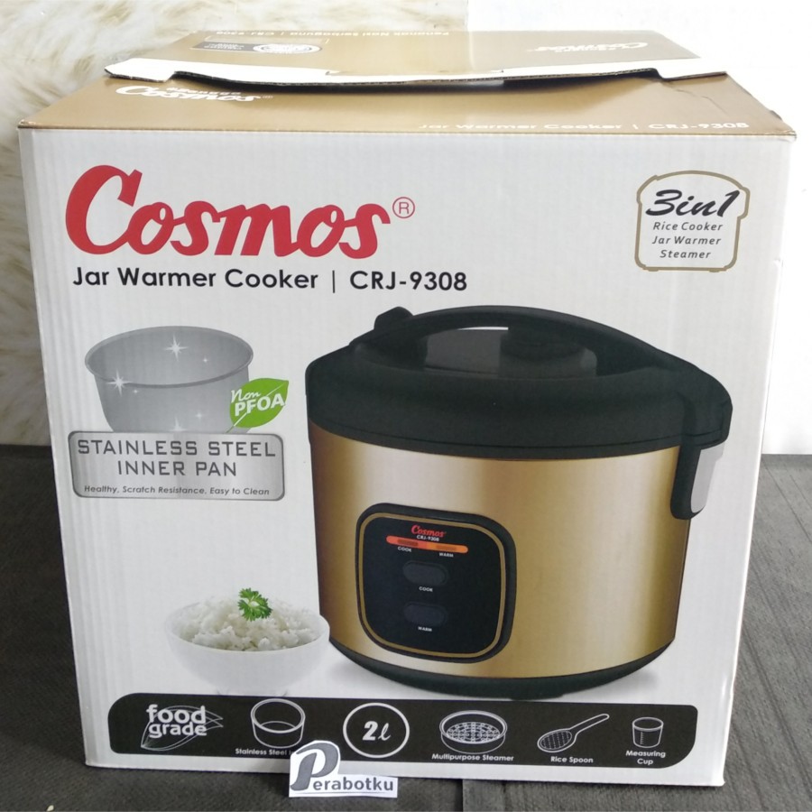 Magicom Cosmos CRJ-9308 3 In 1/ Rice Cooker 2Liter Stainless Steel