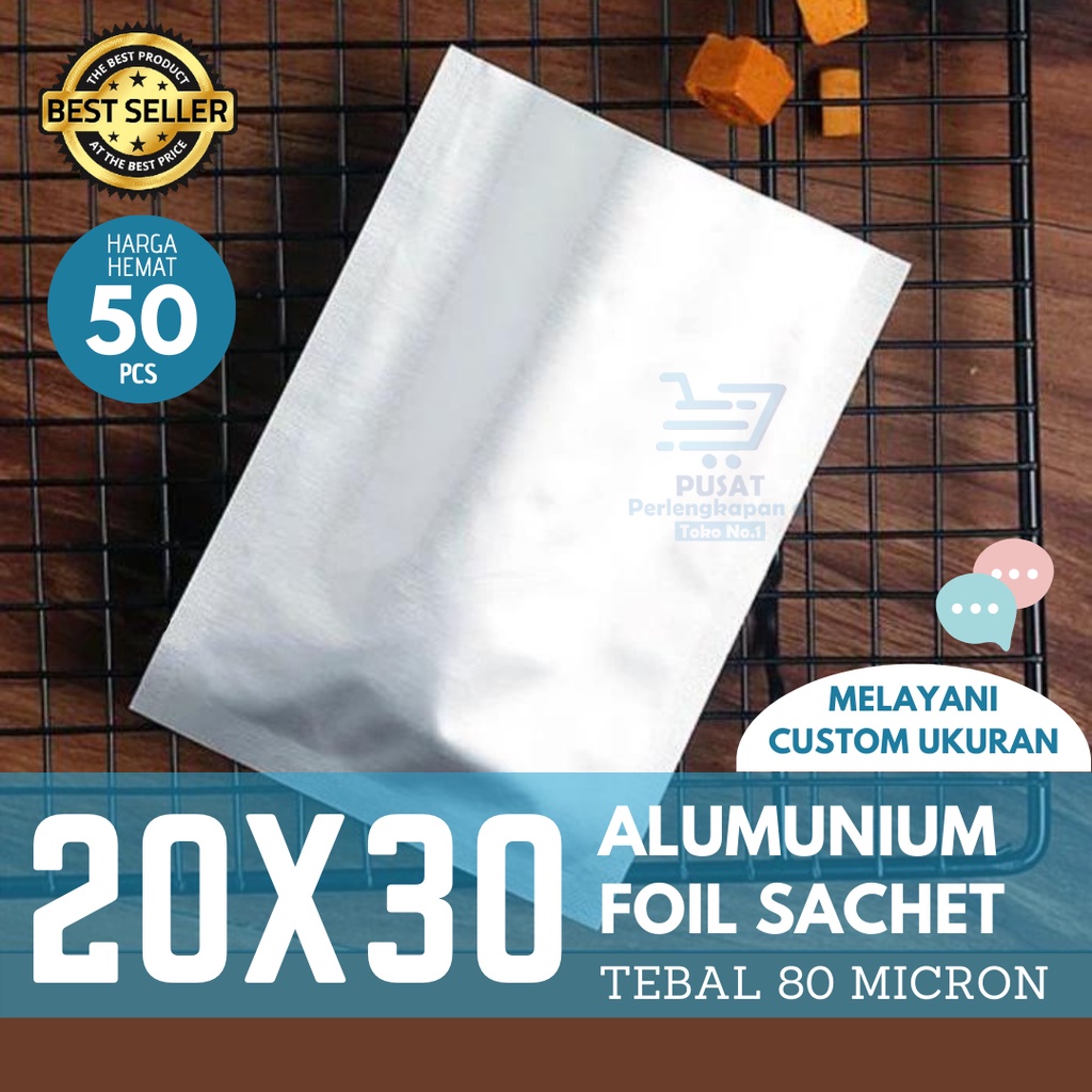 Jual Kantong Kemasan Aluminium Foil 1 Kg 20x30 Cm Full Foil Alumunium