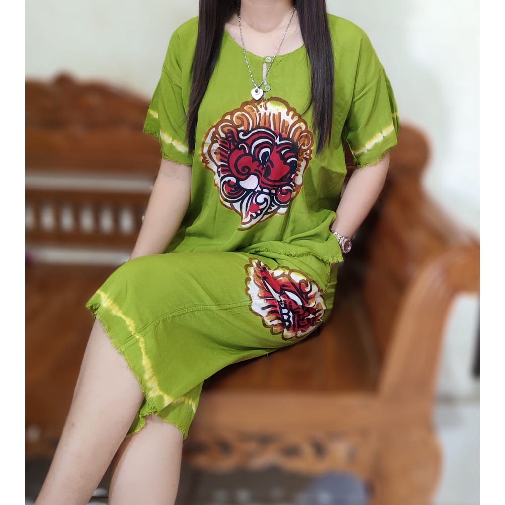 Setelan baju bali barong Rumbai ukuran M L XL XXL 3XL celana 7/8 bahan tebal