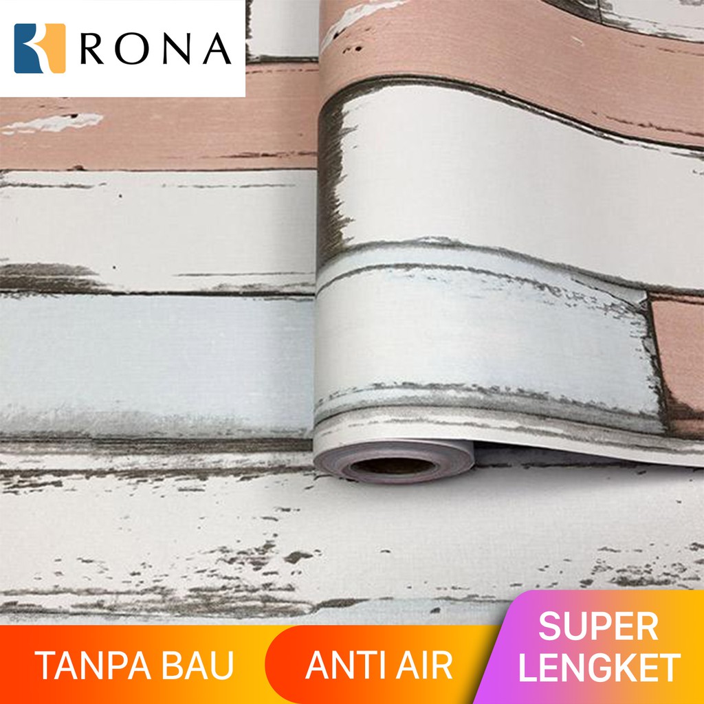 0.45MX9M Wallpaper Stiker Dinding Bermotif Wallstiker Anti Air Premium Motif Batu Bata RONA D0413