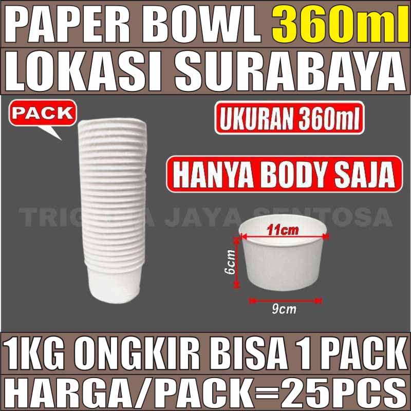 Paper Bowl Tebal 360ml Per Pack Mangkuk Tahan Microwave Mangkok Kertas Tahan Panas 360 M Surabaya