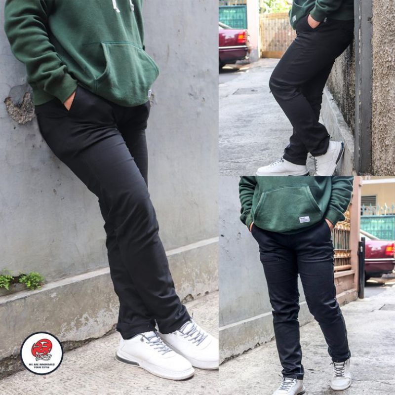 Celana Chino Pria Hitam Panjang Distro Dickies