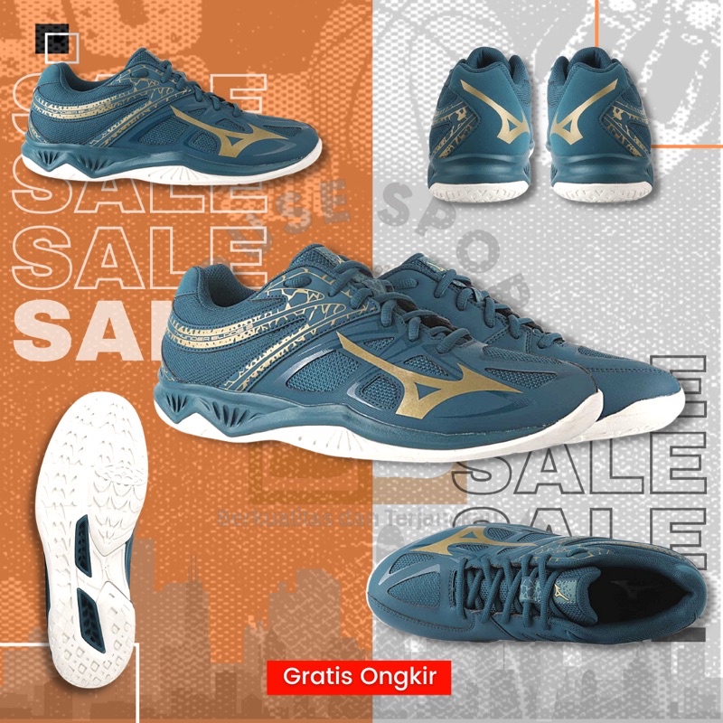 Sepatu Voli Mizuno Thunder Blade 2 Low Original Tosca Gold