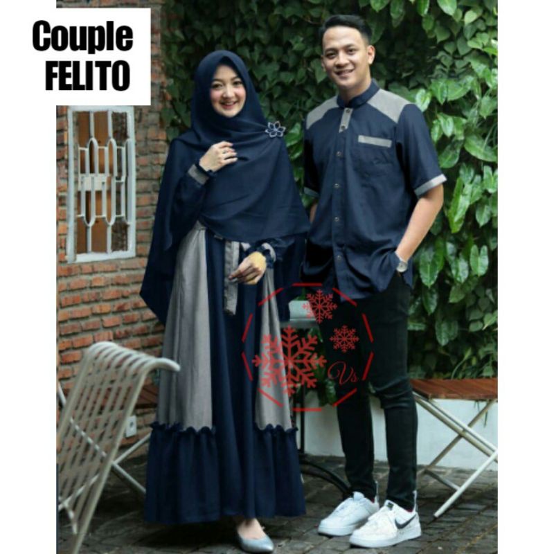 COUPLE FELITO/COUPLE PRIA WANITA MUSLIM TERBARU KEKINIAN FASHION/BAJU PRIA WANITA PESTA RESEPSI