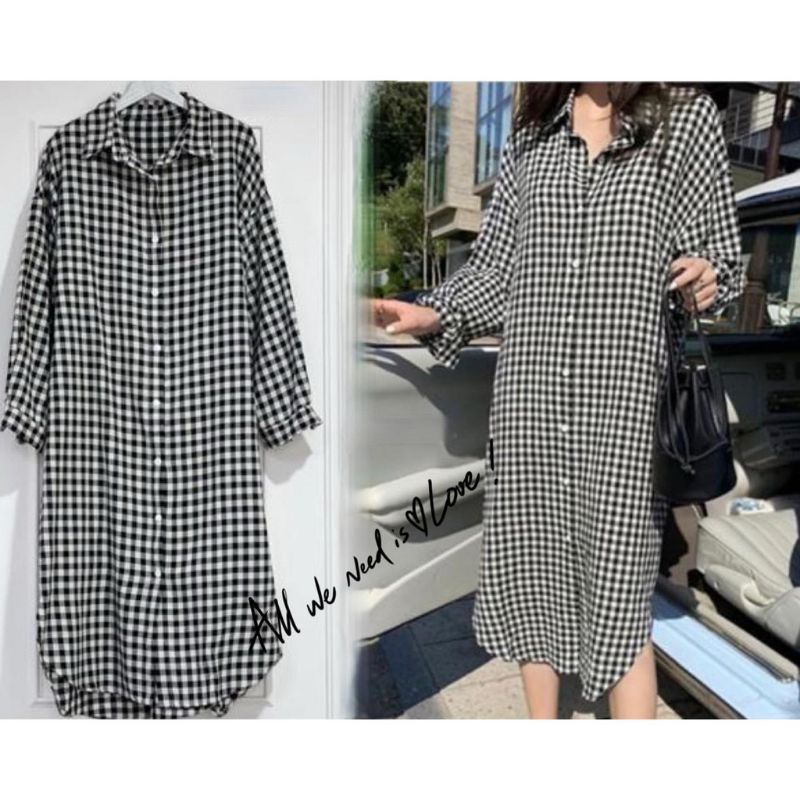 Baju Tunik Wanita Full Kancing Kemeja Atasan Cewek Baju Wanita Kancing Depan