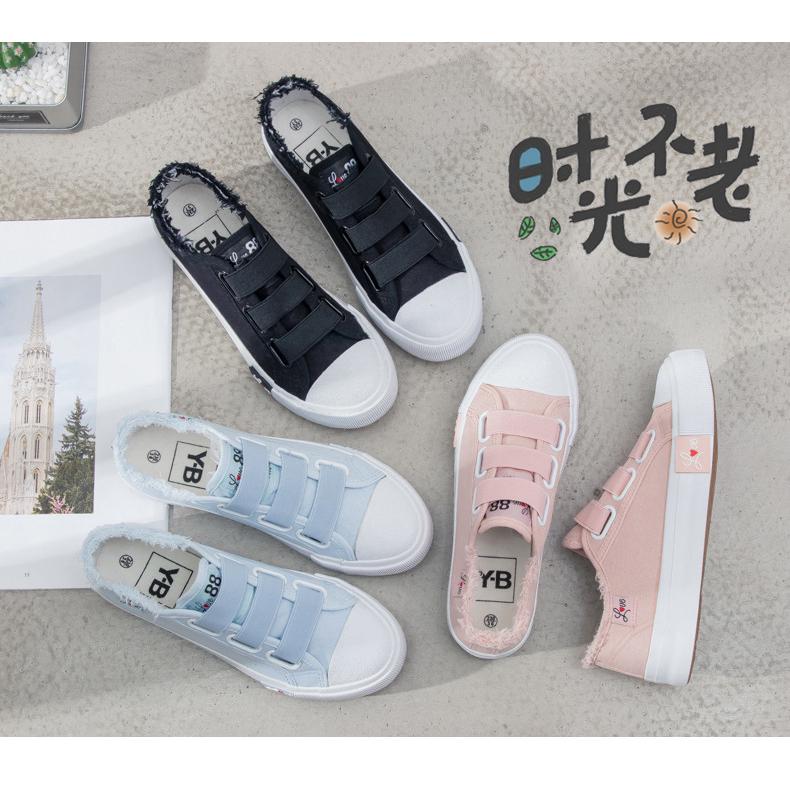 Sepatu Sneakers Wanita Model Korea Velcro Flat Casual