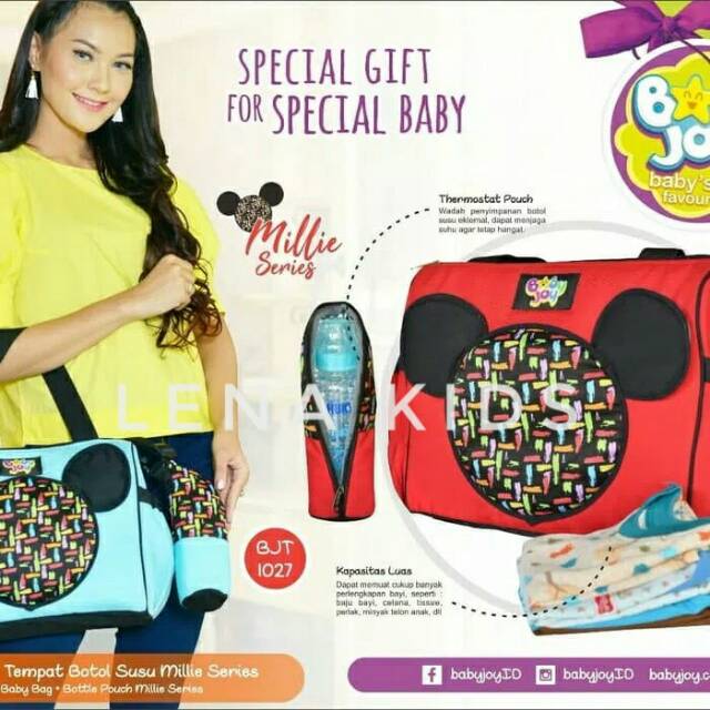 Tas baby joy millie series tas sedang besar plus tempat botol susu tas bayi tas perlengkapan bayi