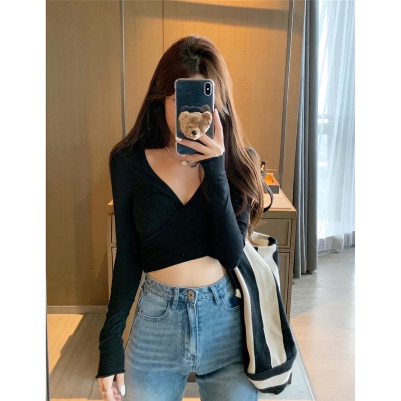 FASHION T-SHIRT SLING CROP WANITA