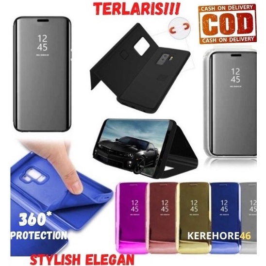 CASING SAMSUNG S21+ / S21 Ultra / S6 edge / A22 4G / A22 5G CASING FLIP MIRROR CASE CLEAR VIEW ELEGA