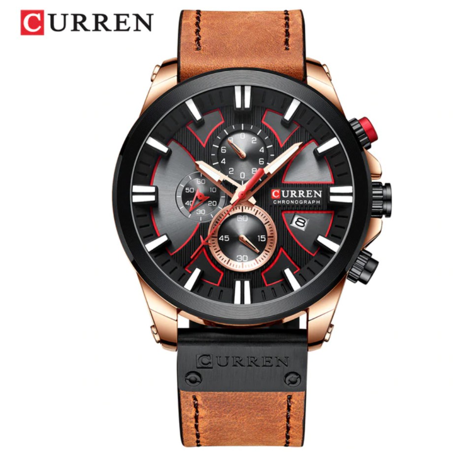 Jam Tangan Pria / Curren 8346 Date Chronograph aktif / Jam Tangan Kulit Curren Original