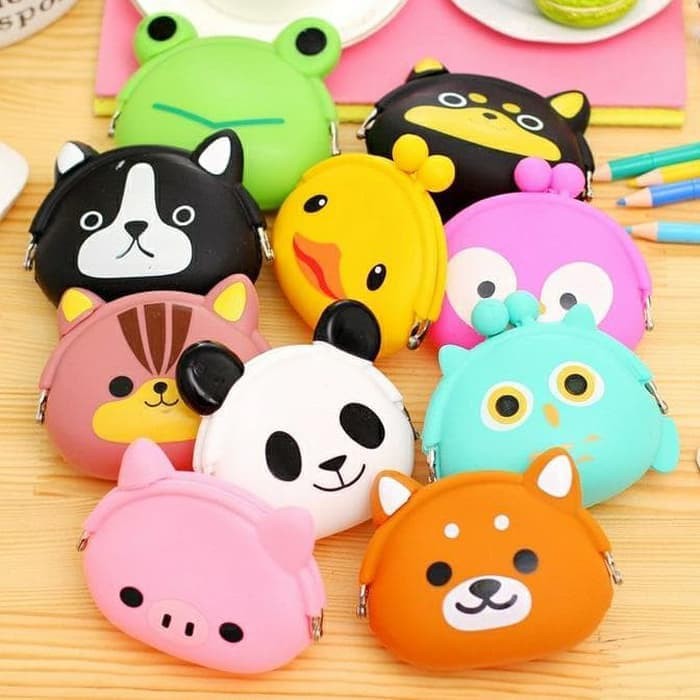 Pouch dompet KOIN silicon silikon jelly karakter lucu serbaguna