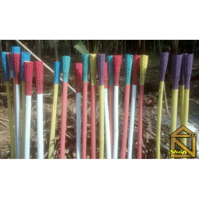 Obor warna. obor hias. obor bambu. anyaman bambu.Kreasi bambu