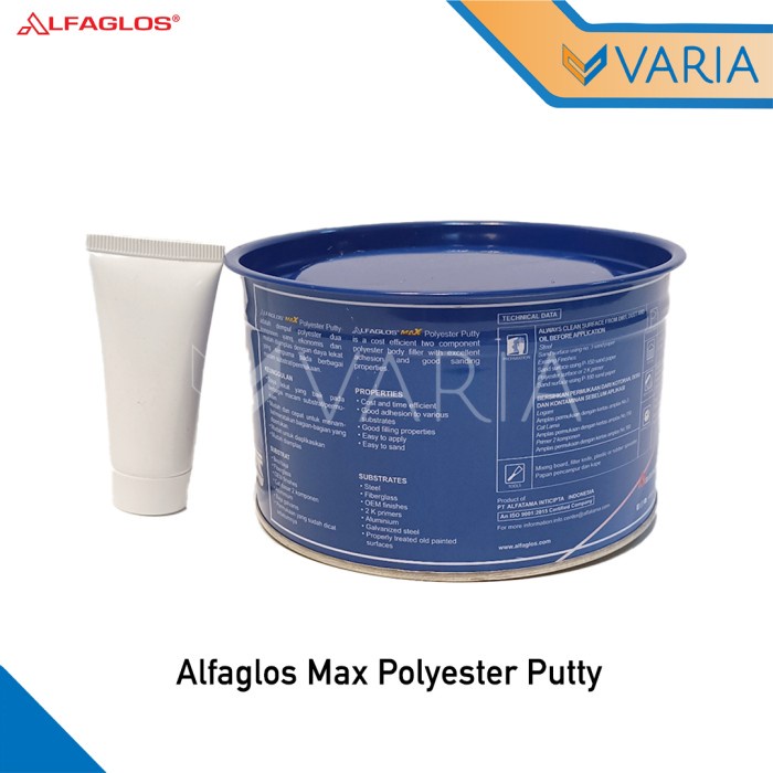 Alfaglos Max Polyester Putty 1 kg Dempul Kayu Plastik Besi Body Mobil