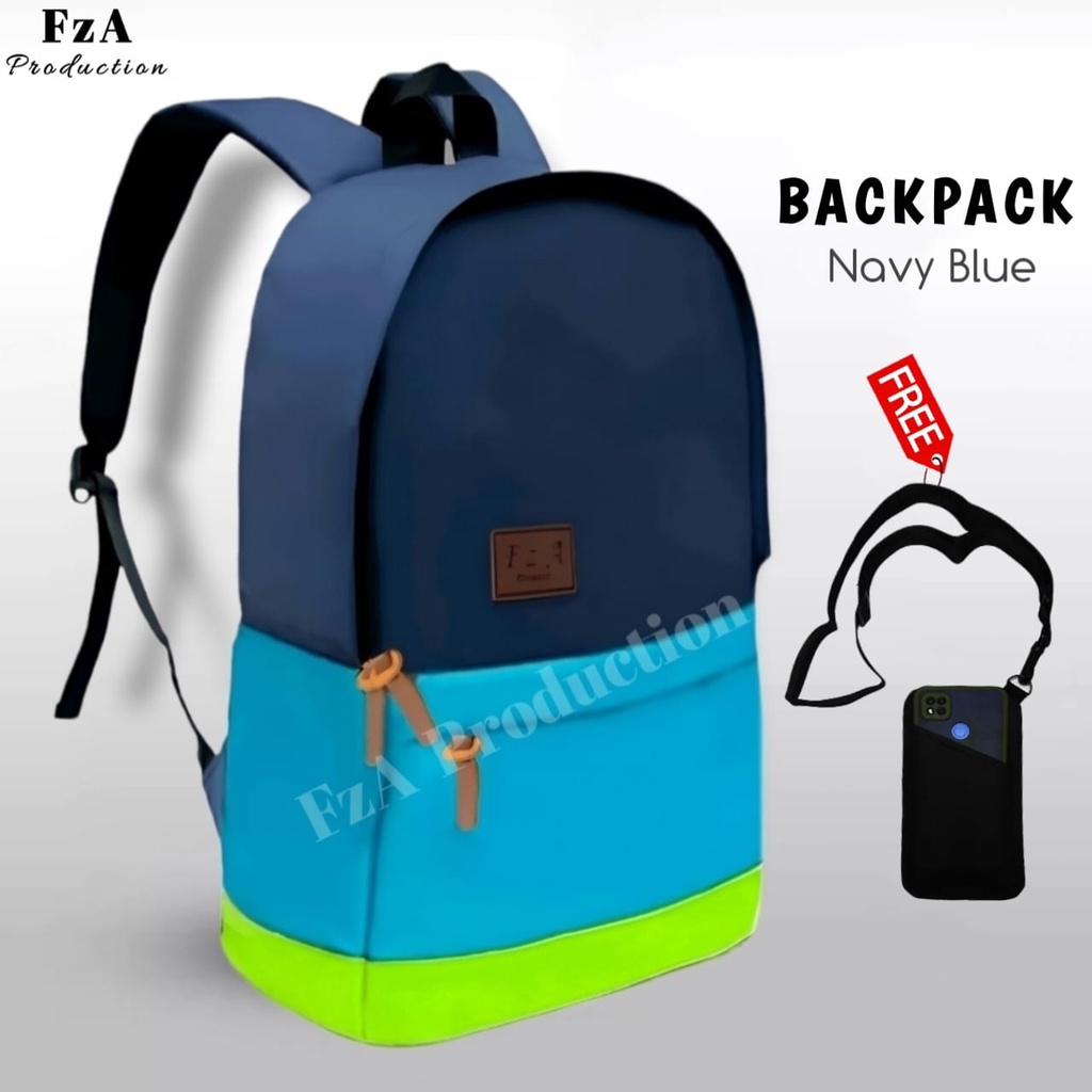 Tas Ransel Punggung Distro Casual Pria Wanita / Tas Ransel Laptop Original - FzA Gratis  Sako Wallet HP