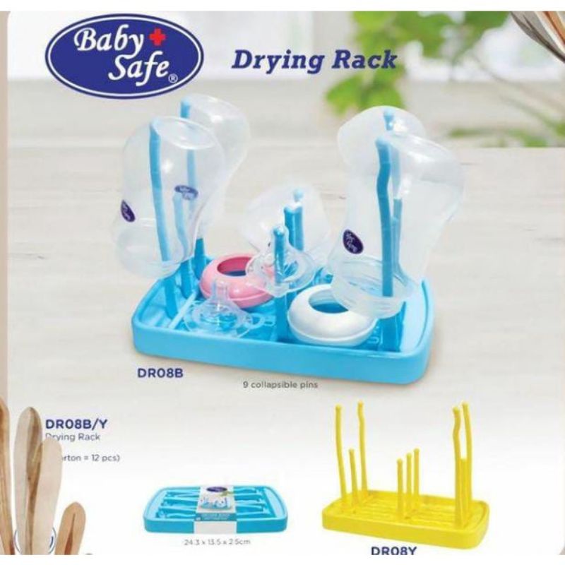 Baby Safe Drying Rack DR08 DR08Y DR08B - BabySafe Dryingrack - Wadah Tempat Pengering Botol Susu Bayi