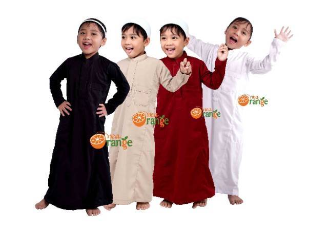 Jubah Gamis Anak Laki-laki Cowok Boy Balita SD | Gamis Boy Katun Doby | Gamis Jubah include peci raj