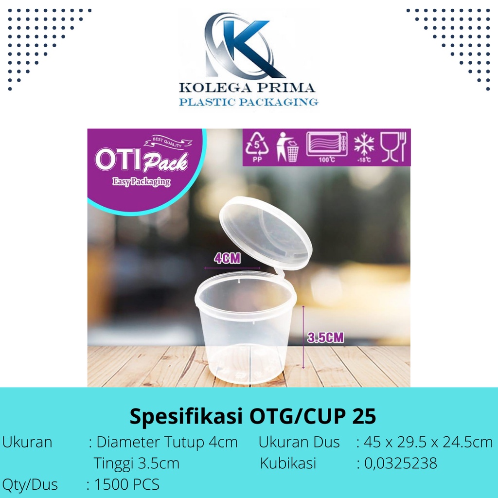 THINWALL CUP SAOS KLIP 25ML/ OTG 25/ WADAH PLASTIK SAOS SAMBAL MAYONAISE ANTI BOCOR ISI 50PCS