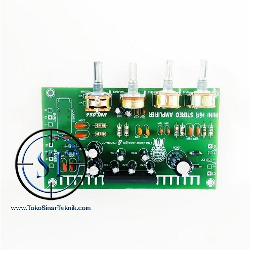 Kit Power Amplifier 18 Watt Mini Stereo IC LA4440 Mini Hifi Stereo Ampli 3 Potensio Bass Trebble Balance Volume Plus Heatsink