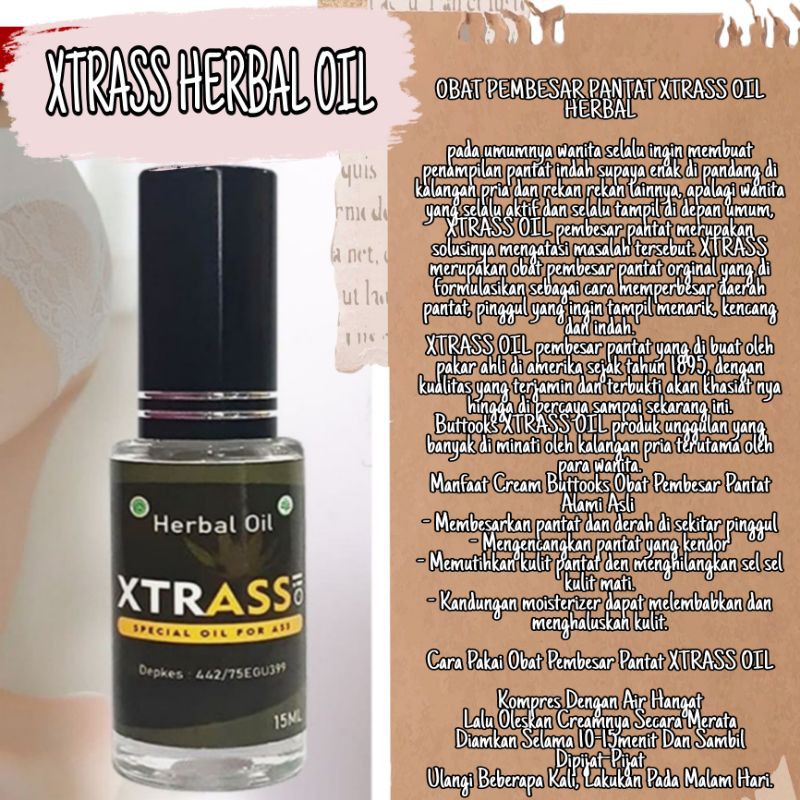 OBAT PEMBESAR BOKONG XTRASS OIL HERBAL