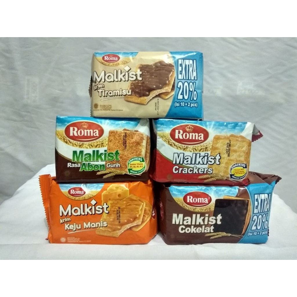 

STORE SNACK BISKUIT ROMA MALKIST KEMASAN 150 GRAM/ Wafer /Roti kering