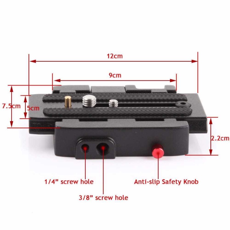 Tripod Adapter Kamera DSLR Quick Release Plate Dual Socket 1/4 3/8 Inc