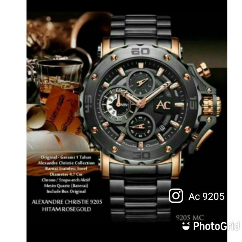 Jam Alexandre christie 9205 full rose gold