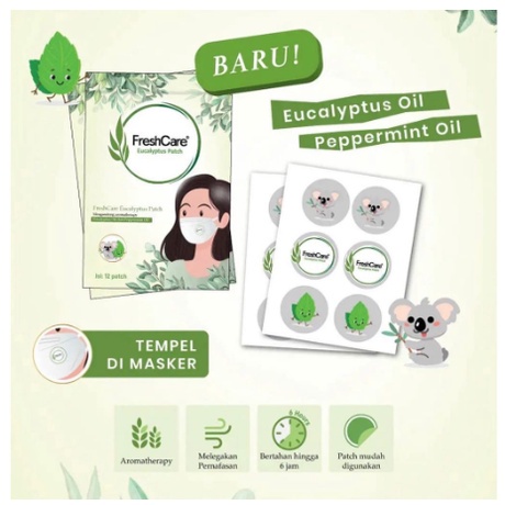 Freshcare Eucalyptus Patch isi 12 Patch Fresh Care Aromatherapy Masker Stiker Tempel Freshcare Eucalyptus Patch