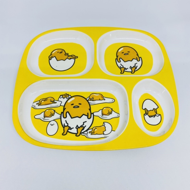 piring makan melamin anak sekat 4 bento box gudetama doraemon hello kitty pink red thomas and friend