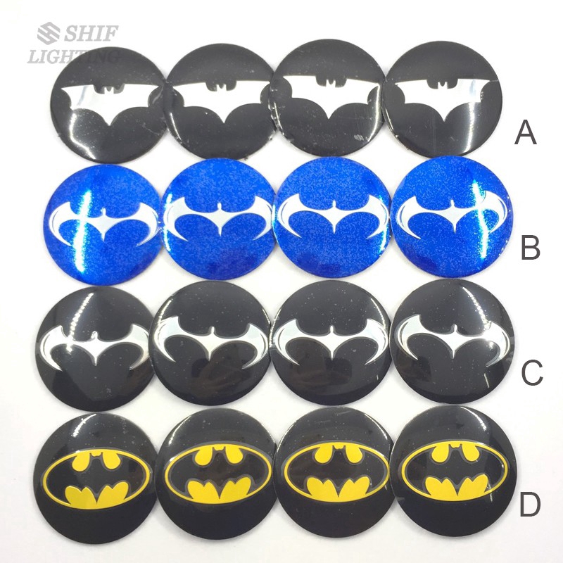 Stiker Emblem Logo Batman Dark Knight 4x56mm Untuk Velg Hub Mobil