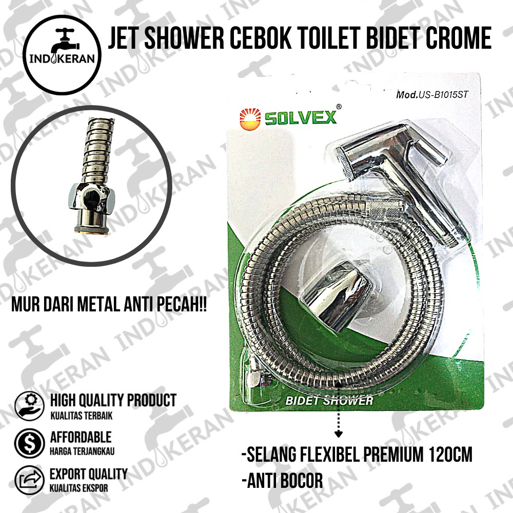 INDOKERAN - Jet Shower Cebok Toilet Bidet Chrome - High Quality