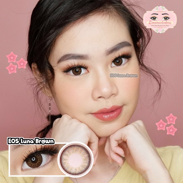 Softlens EOS Luna Brown / Gray / Grey / Black / Coklat / Abu / Hitam Normal Minus Beda Minus