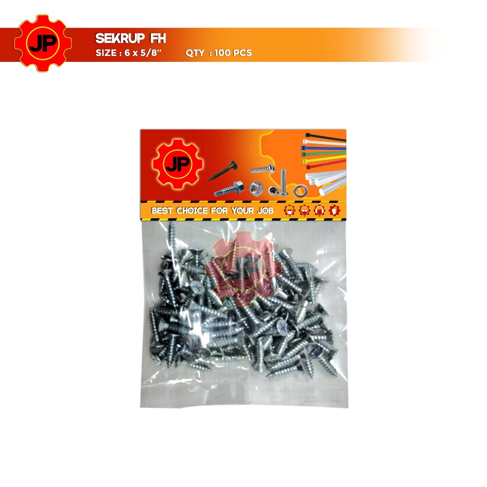 SEKRUP FH 6 x 5/8 - SKRUP FH 6x5/8 BAUT TAPPING ISI 100 PCS