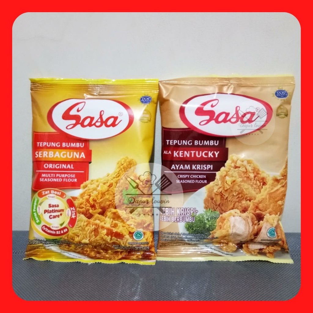 

Sasa Tepung Bumbu Serba Guna Original Dan Ayam Krispi Ala Kentucky 75 Gram Kemasan Sachet