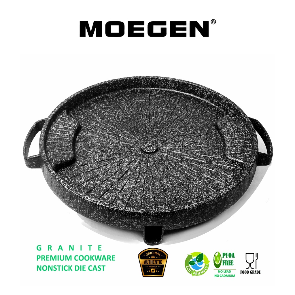 ORIGINAL MOEGEN Germany bulgogi granite pan 32cm panggangan bbq grill pan anti lengket tanpa tutup kaca