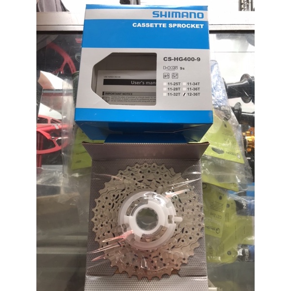 sprocket Shimano HG-400 9 Speed 12-36T - Cassette Sprocket Shimano hg400 9 Speed Mtb gunung