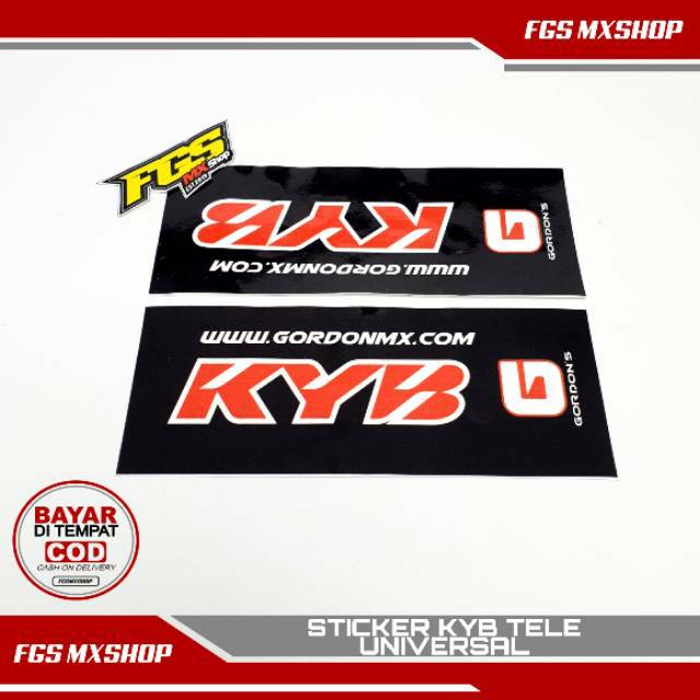 STICKER KYB GORDON SHOCKBREAKER DEPAN TELE UNIVERSAL KLX CRF YZ SUPERMOTO STICKER SHOCK DEPAN TRAIL
