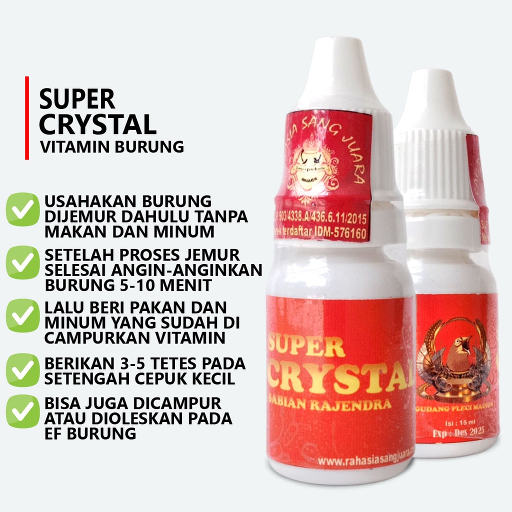 SUPER CRYSTAL | VITAMIN BURUNG LOVEBIRD MURAI KENARI KACER CUCAK IJO TRUCUK PLECI GACOR KICAU