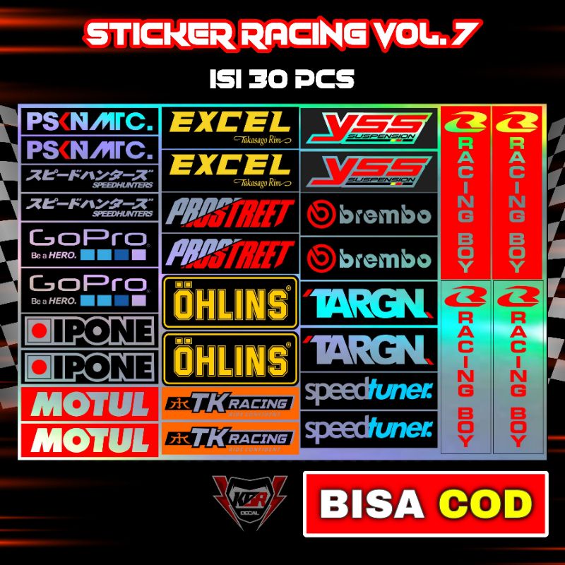 Stiker Racing pack isi 13 15 25 27 Stiker Sponsor Stiker Helm Stiker Motor Sticker Motor