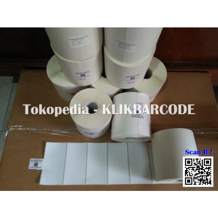 

STIKER LABEL BARCODE - UKURAN 100 x 50 - SEMICOATED ISINYA : 1.000 PCS
