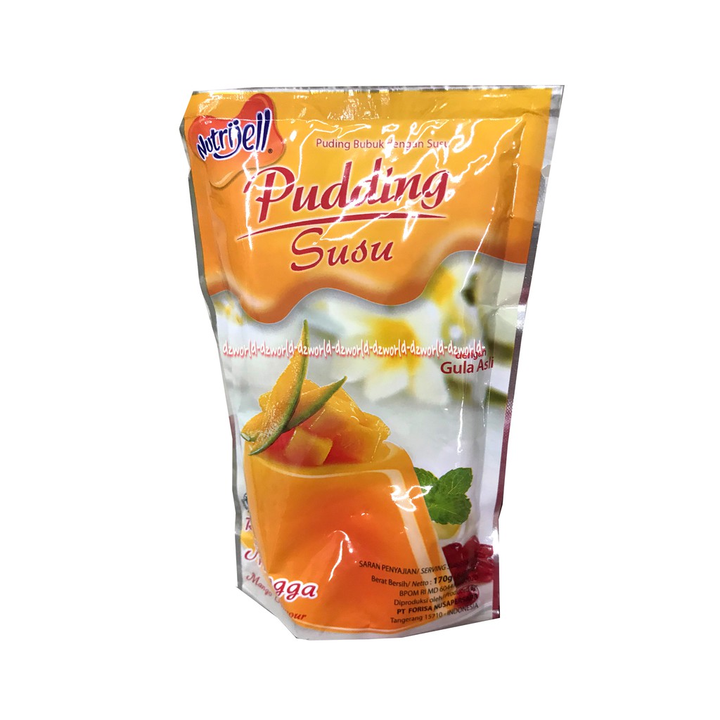 Nutrijell Pudding Susu Rasa Mango Flavour 170gr Orange Mangga Nutrijel Puding