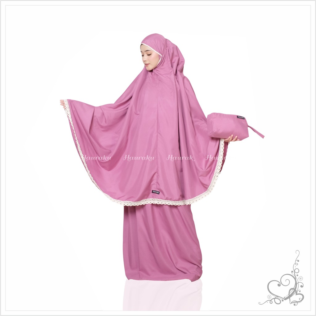 Mukena 2 in 1 Dewasa Pouch Ponco Mukena Traveling Katun Premium