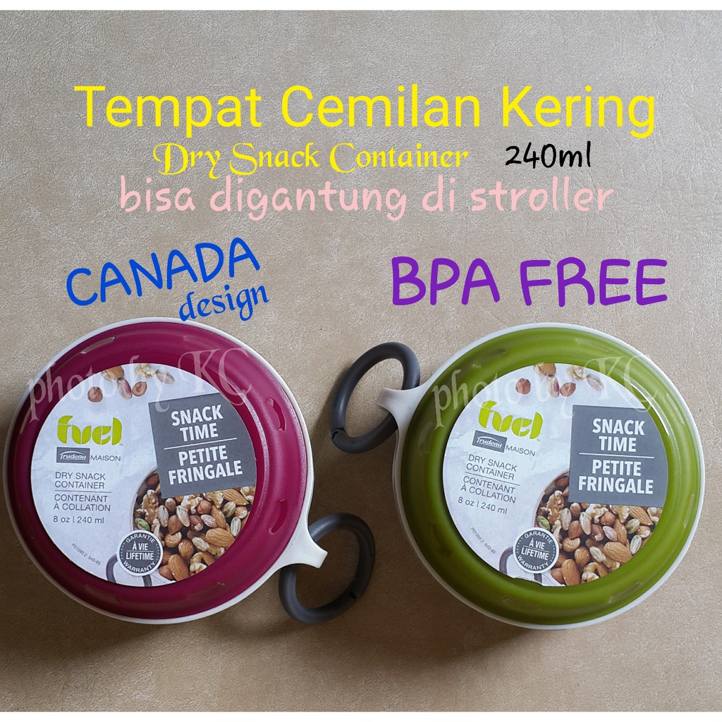 BPA Free CANADA Design Tempat Cemilan Kering Dry Snack Container stroller