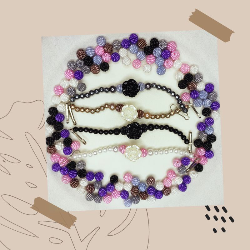 Kaitan Masker Mutiara Hijab/ Strap Masker/Kaitan Masker Murah Berkualitas/ Kaitan Hijab Masker