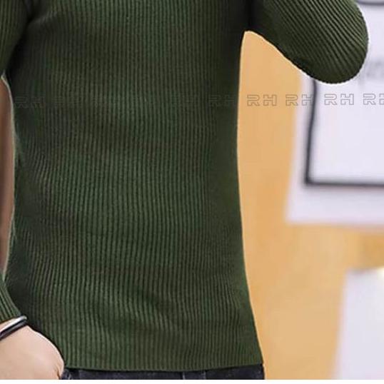 ORIGINAL RH - SWEATER BAJU RAJUT PRIA TURTLENECK SALUR PRIA KERAH TINGGI SWEATER KERAH LIPAT