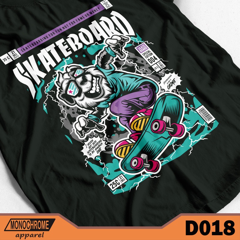 D018 Kaos Baju Distro Pria Skate Skater Skaters Skateboard