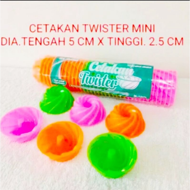 12 Pcs Citakan Agar Twister/Cetakan Puding/Citakan Jeli/Citakan Kue Kukus